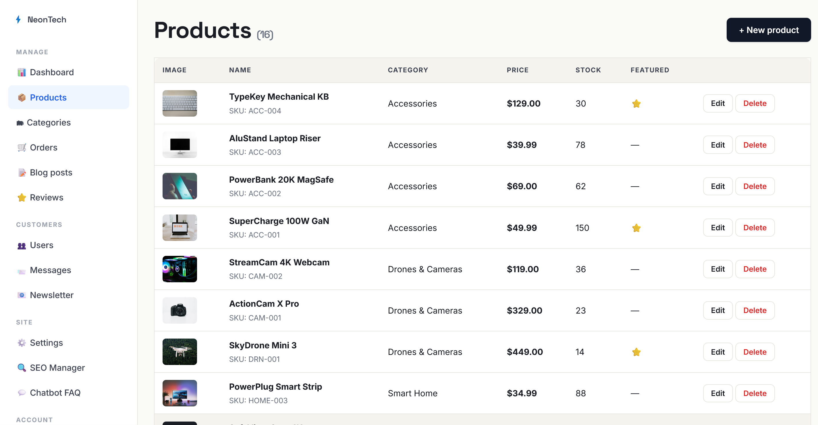 NeonTech Shop — Modern PHP Template + CMS +SEO 3
